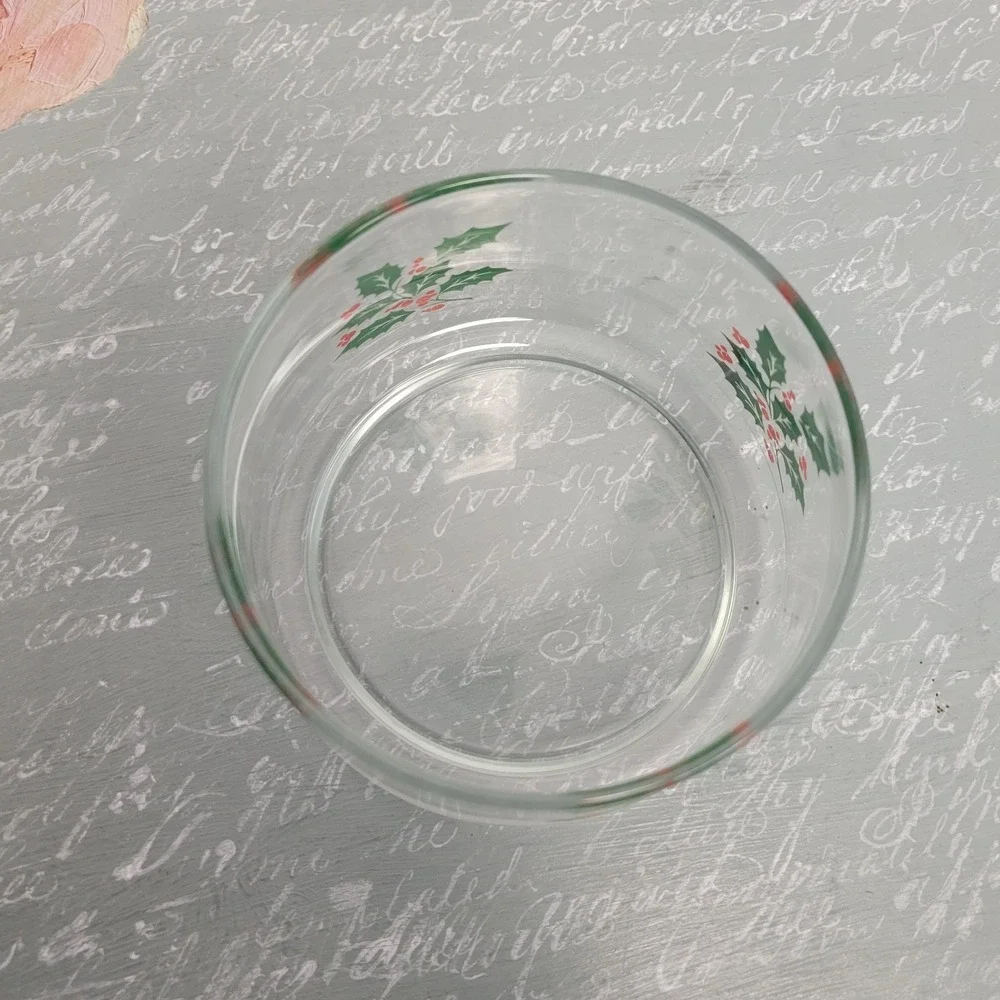 Vintage Indiana Glass Holly Berry Christmas Candy‎ Dish Jar w/ Lid Apothecary